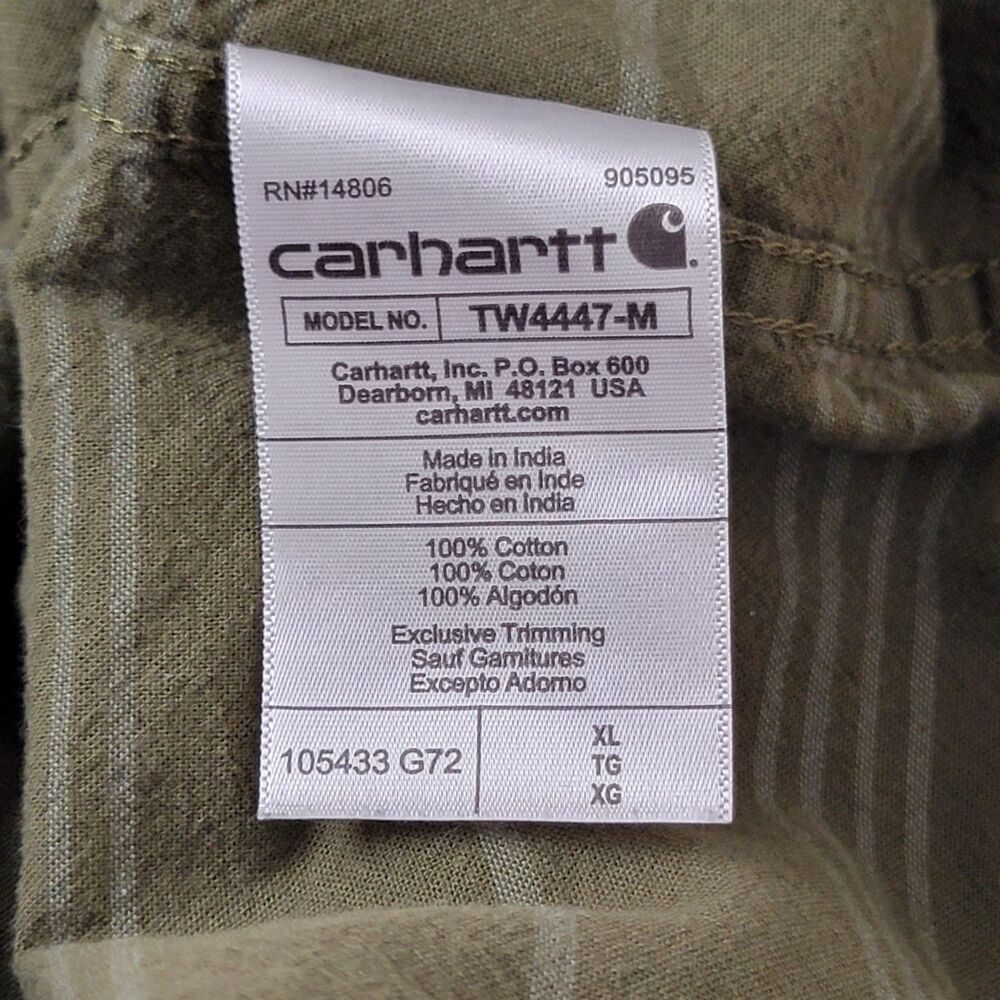Carhartt Loose Fit Mens Shirt XL Button Down Striped Long Sleeve Outdoors Casual - Picture 5 of 8